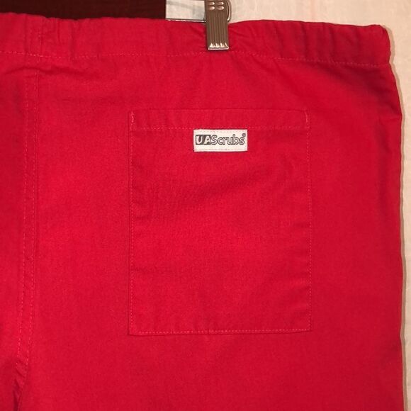 UA M Red Unisex Drawstring Scrub Pants - Picture 8 of 9